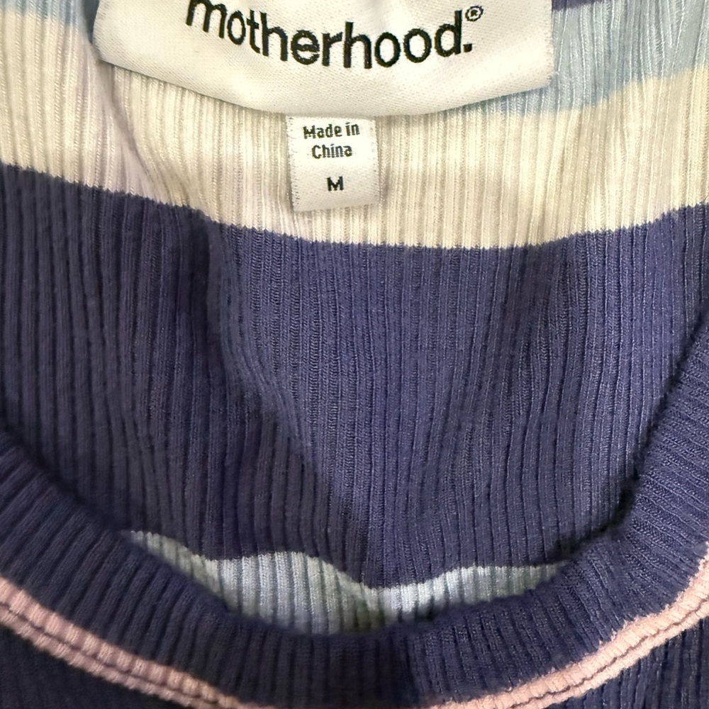 Motherhood Striped Knit Top in Navy, Light Blue, Pink, Cream - Picture 3 of 3